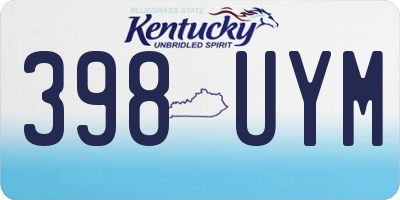 KY license plate 398UYM