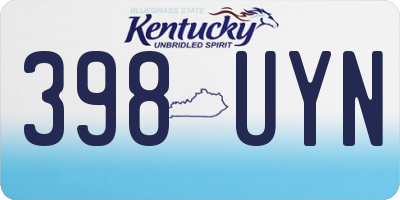 KY license plate 398UYN