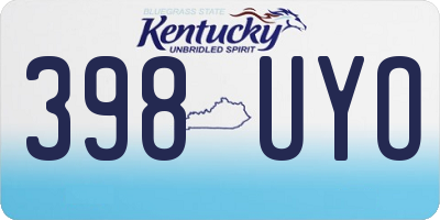 KY license plate 398UYO