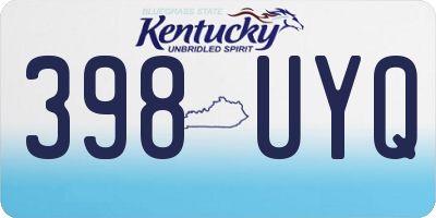 KY license plate 398UYQ