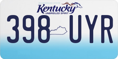 KY license plate 398UYR