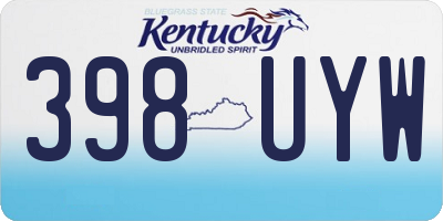 KY license plate 398UYW