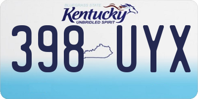 KY license plate 398UYX