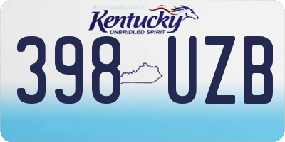 KY license plate 398UZB