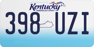 KY license plate 398UZI