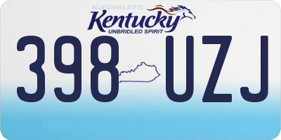 KY license plate 398UZJ