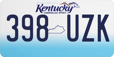 KY license plate 398UZK