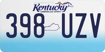 KY license plate 398UZV