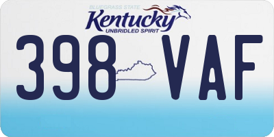 KY license plate 398VAF