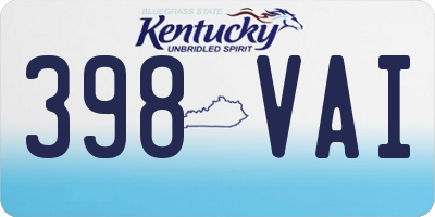 KY license plate 398VAI