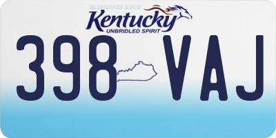 KY license plate 398VAJ