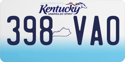 KY license plate 398VAO