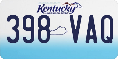 KY license plate 398VAQ
