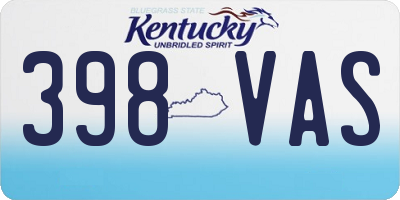 KY license plate 398VAS