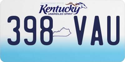 KY license plate 398VAU