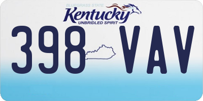 KY license plate 398VAV