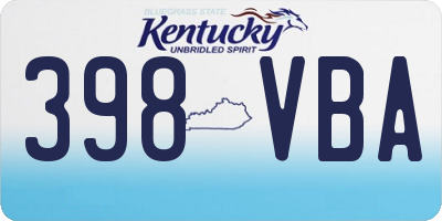 KY license plate 398VBA