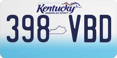 KY license plate 398VBD