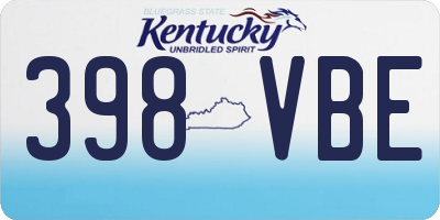 KY license plate 398VBE