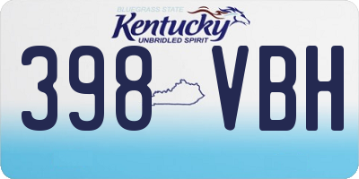 KY license plate 398VBH