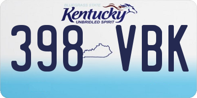 KY license plate 398VBK