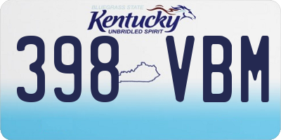 KY license plate 398VBM
