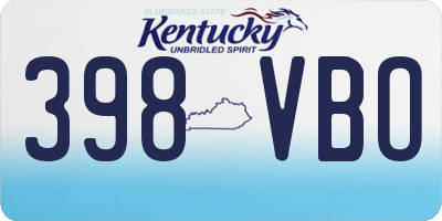 KY license plate 398VBO