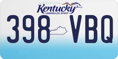 KY license plate 398VBQ