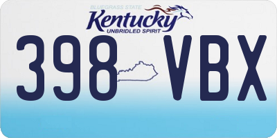 KY license plate 398VBX
