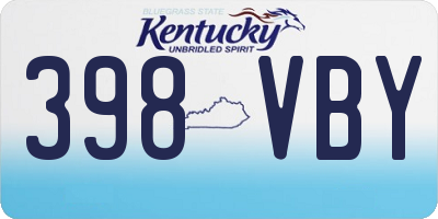 KY license plate 398VBY