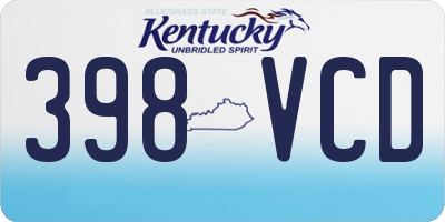 KY license plate 398VCD