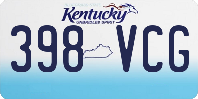 KY license plate 398VCG