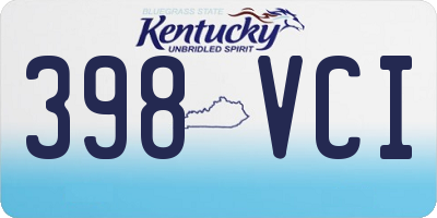 KY license plate 398VCI