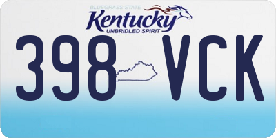 KY license plate 398VCK