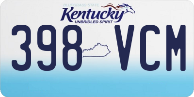 KY license plate 398VCM