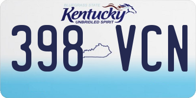 KY license plate 398VCN