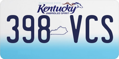 KY license plate 398VCS