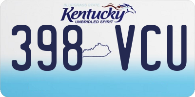 KY license plate 398VCU