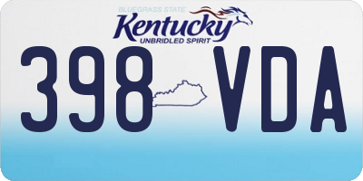 KY license plate 398VDA