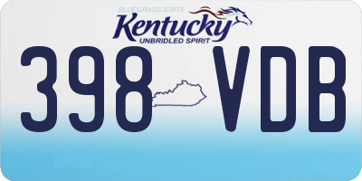 KY license plate 398VDB