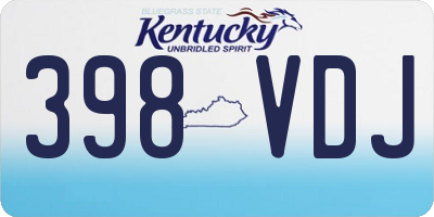 KY license plate 398VDJ