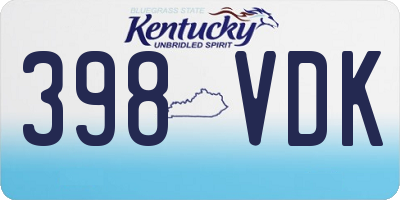 KY license plate 398VDK