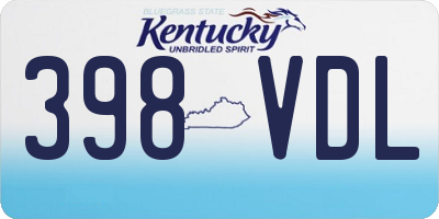 KY license plate 398VDL