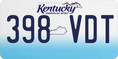 KY license plate 398VDT