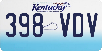 KY license plate 398VDV