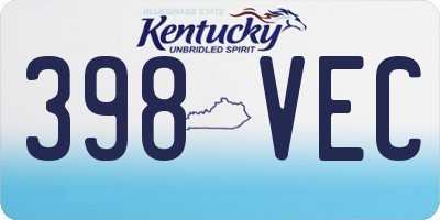 KY license plate 398VEC