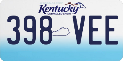 KY license plate 398VEE