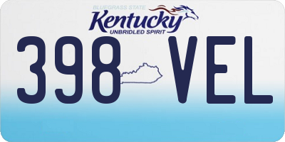 KY license plate 398VEL