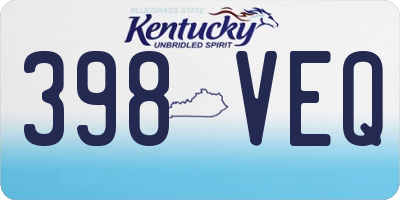 KY license plate 398VEQ