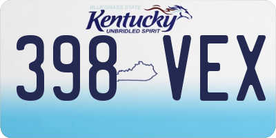 KY license plate 398VEX